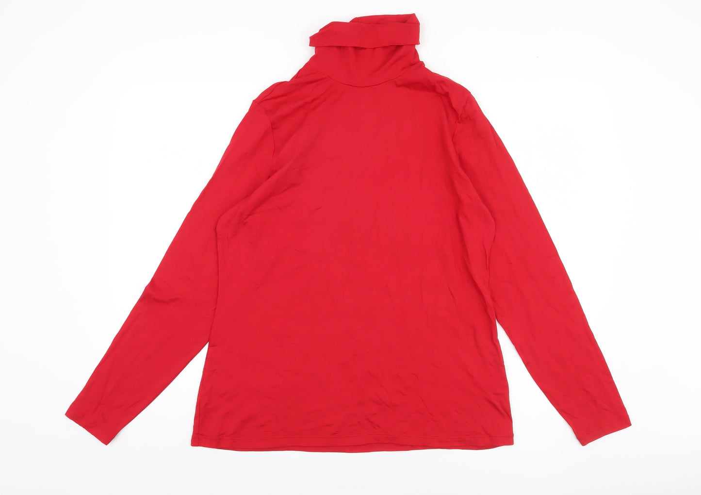 Land's End Red High Neck Blouse, Women, Size L