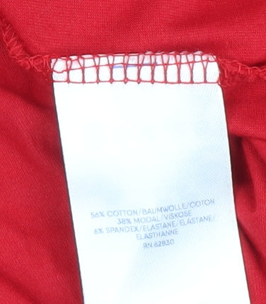 Land's End Red High Neck Blouse, Women, Size L