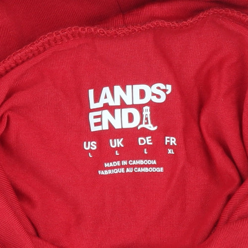 Land's End Red High Neck Blouse, Women, Size L