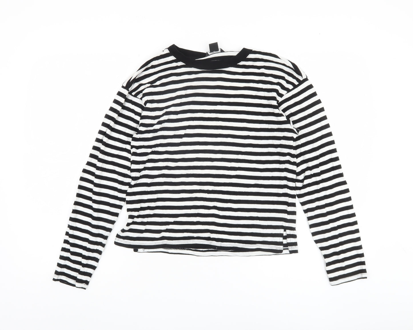 Monki Women's Black Striped T-Shirt, Size 2XS