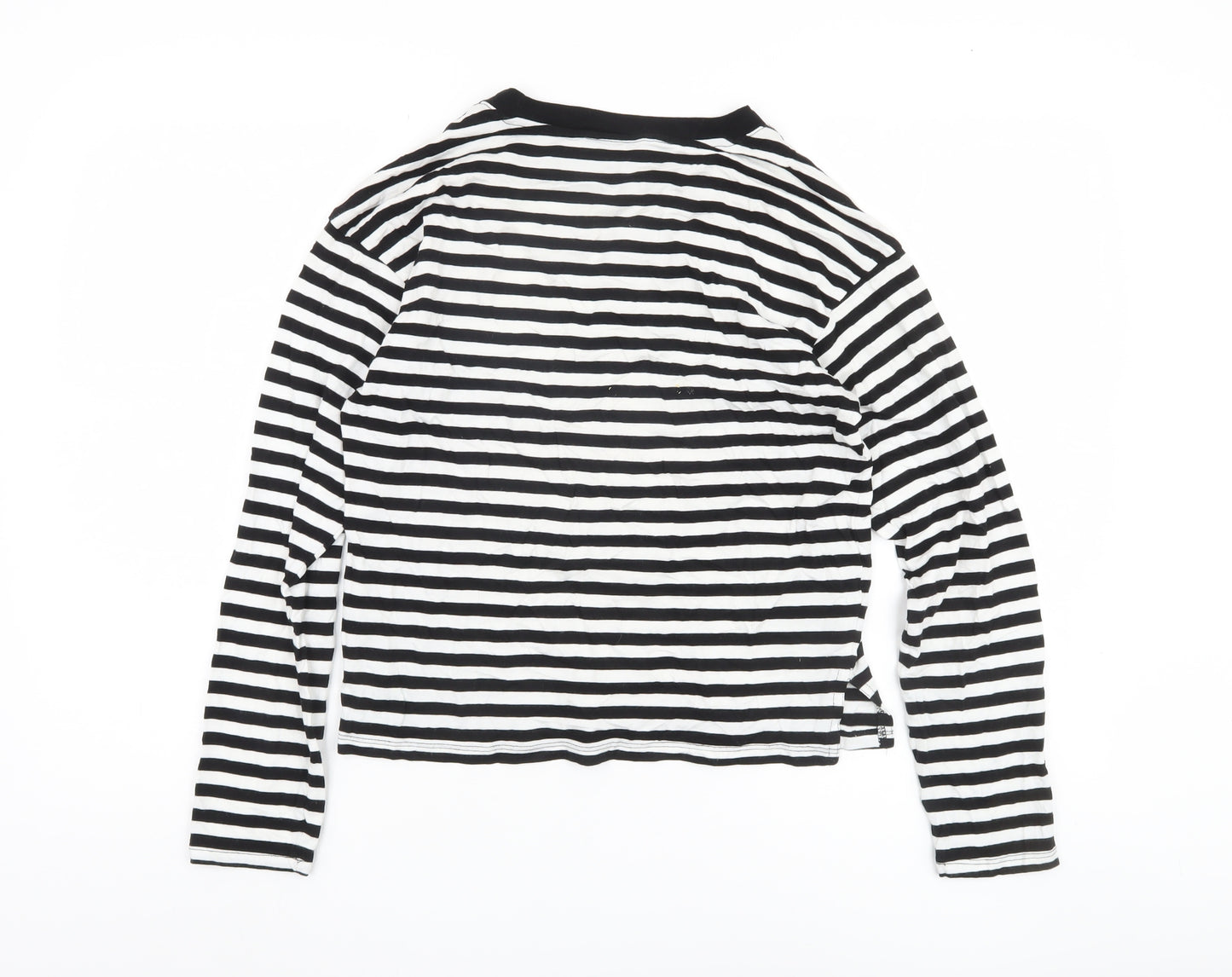 Monki Women's Black Striped T-Shirt, Size 2XS