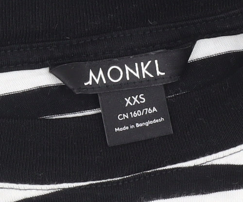 Monki Women's Black Striped T-Shirt, Size 2XS