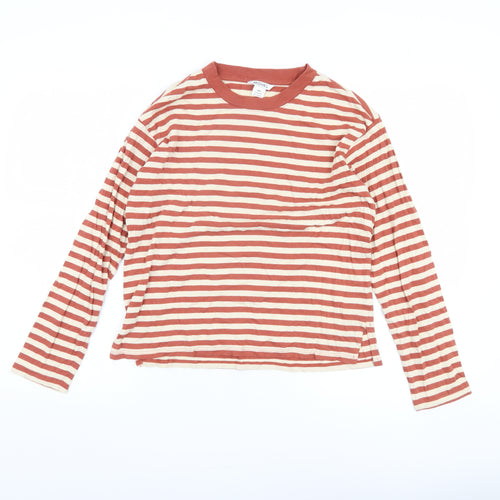 Monki Women's Striped Multicoloured T-Shirt, 2XS, Long Sleeve