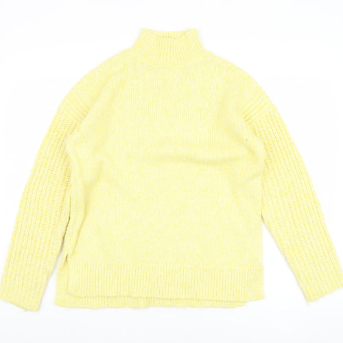 Marks and Spencer Women's Yellow High Neck Jumper, M