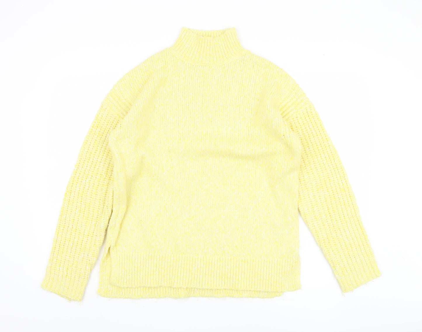 Marks and Spencer Women's Yellow High Neck Jumper, M