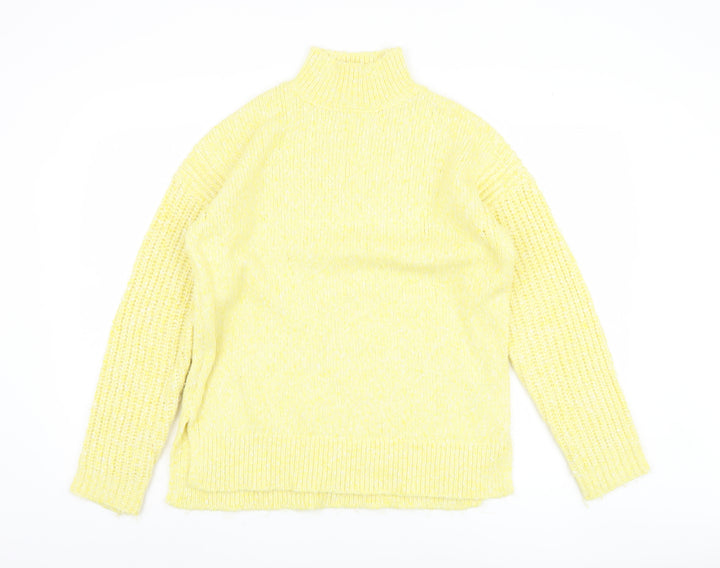 Marks and Spencer Women's Yellow High Neck Jumper, M