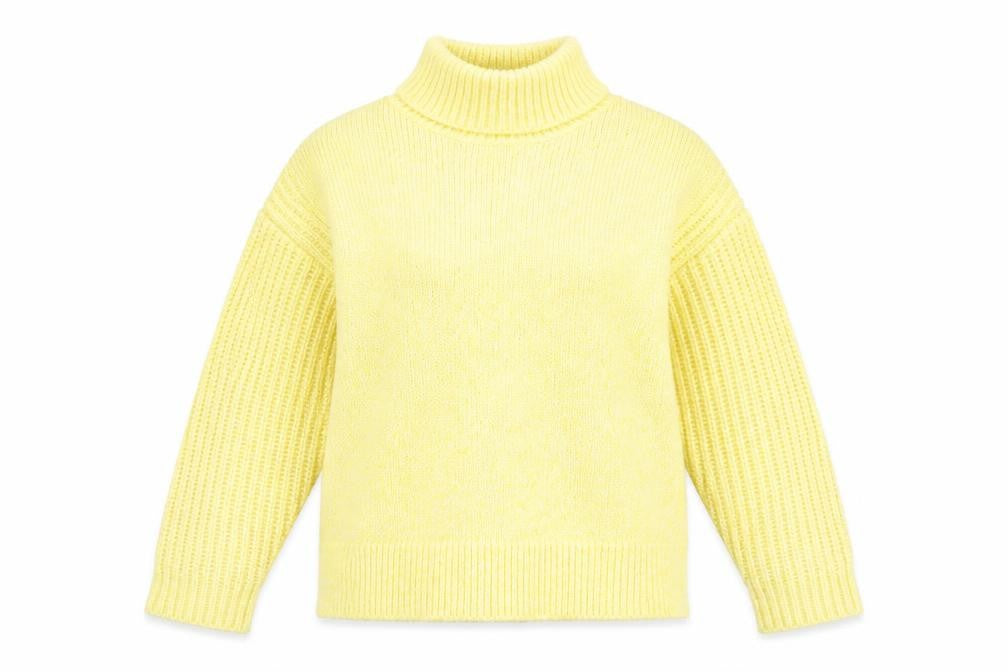 Front view of Marks & Spencer Women's Yellow High Neck Jumper, M
