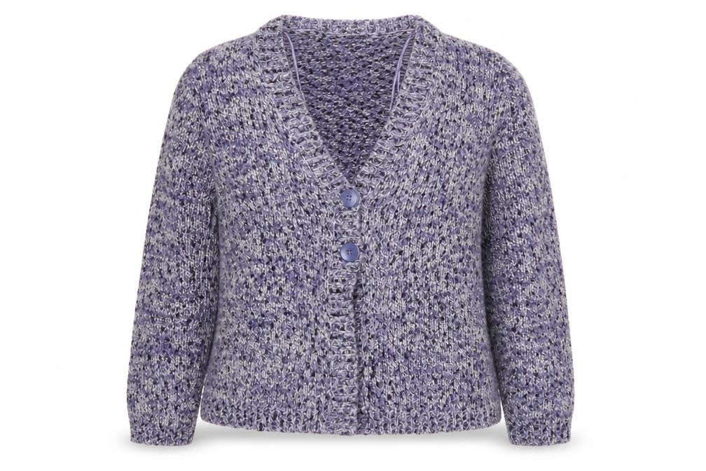 Front view of Marks & Spencer Women's Purple Cardigan UK 14