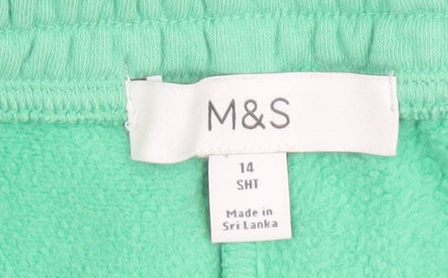 Marks and Spencer Women's Green Jogger Trousers Size 14