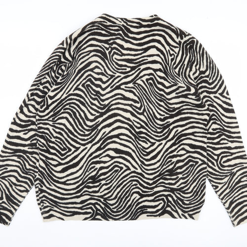 Marks and Spencer Women's Zebra V-Neck Pullover Jumper L