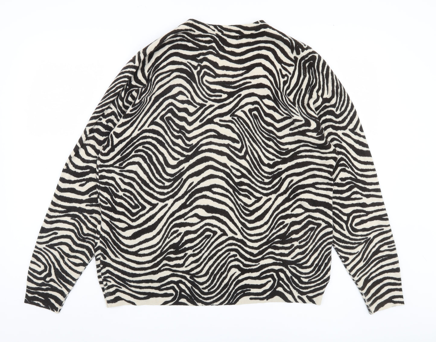 Marks and Spencer Women's Zebra V-Neck Pullover Jumper L