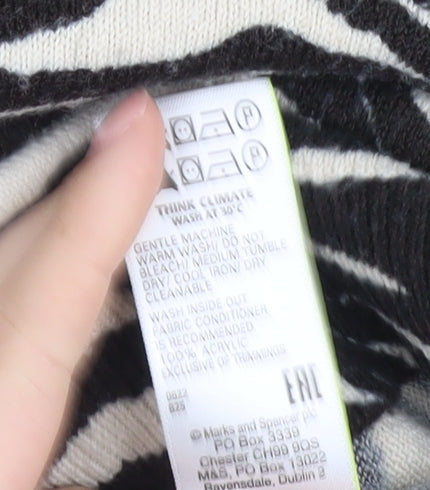 Marks and Spencer Women's Zebra V-Neck Pullover Jumper L