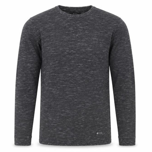 Bershka Men's Grey Long Sleeve Knit T-Shirt M