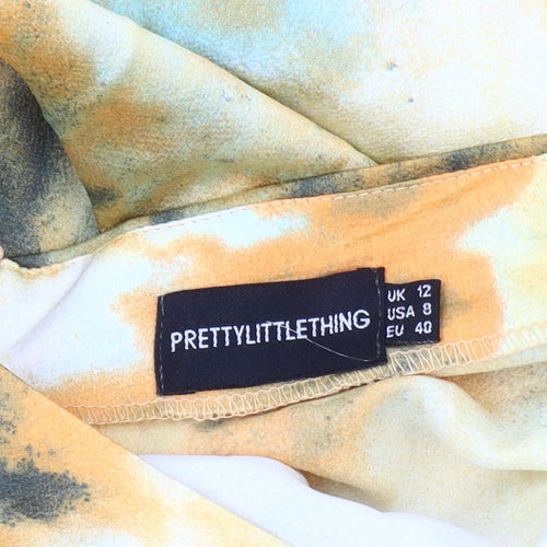 PrettyLittleThing Women's Multicoloured Tie Dye Skirt Size 12