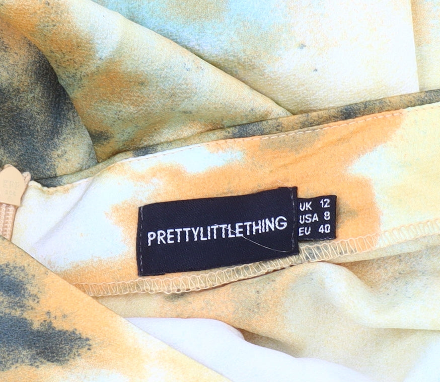 PrettyLittleThing Women's Multicoloured Tie Dye Skirt Size 12