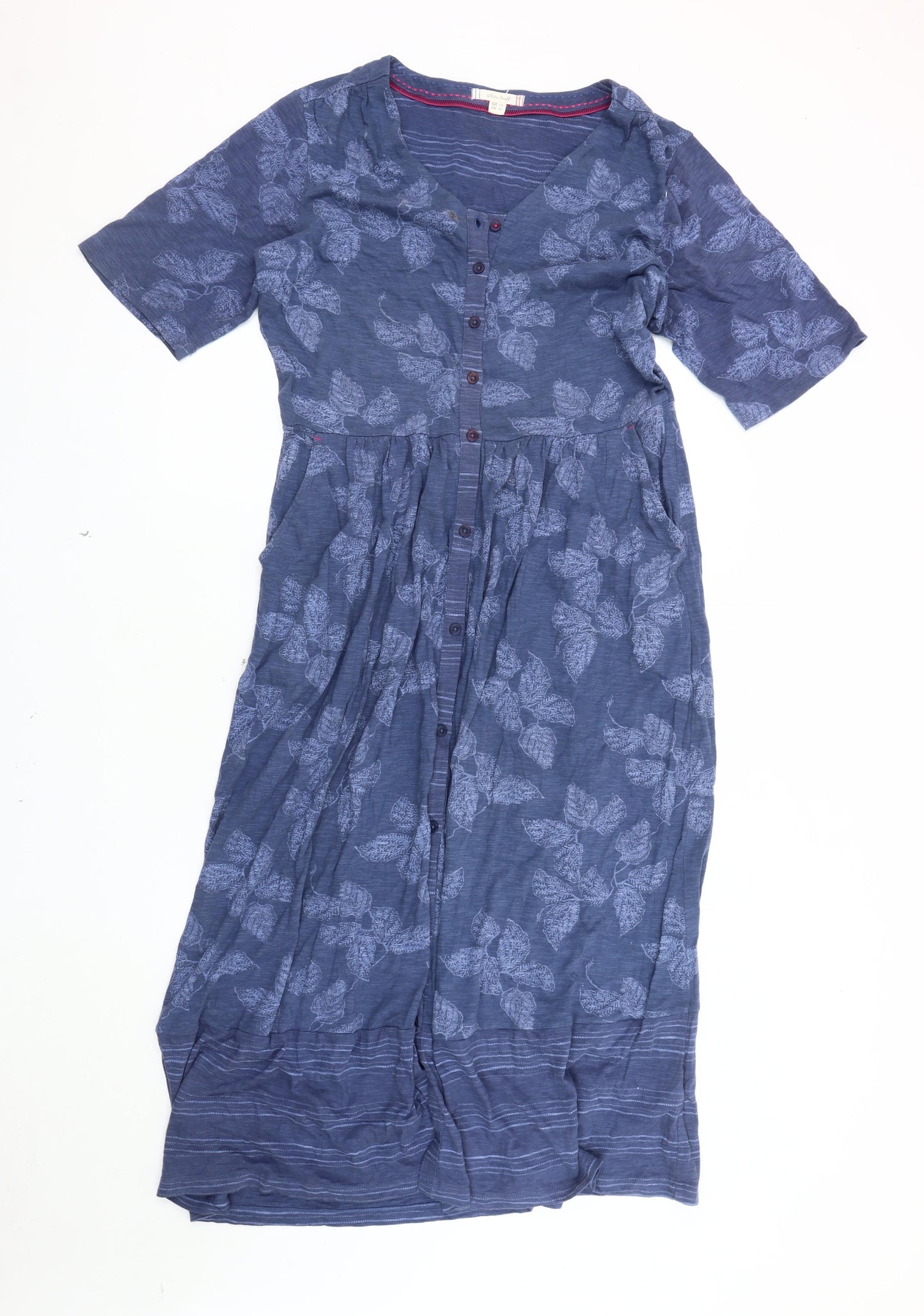 White Stuff Women's Blue Floral Shirt Dress Size 14