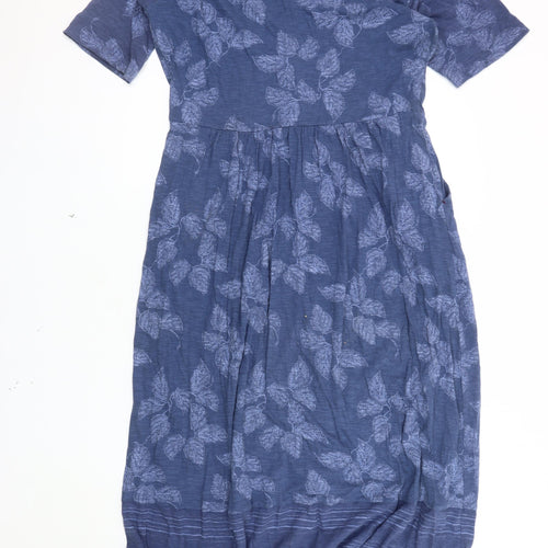 White Stuff Women's Blue Floral Shirt Dress Size 14