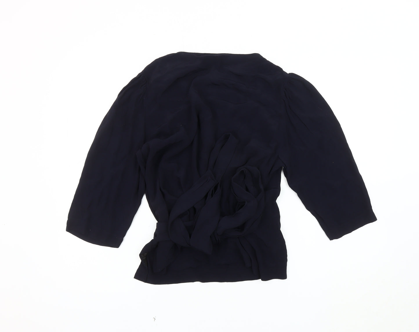 Editor's Cut Women's Black Wrap Blouse, Size 12, V-Neck Chic