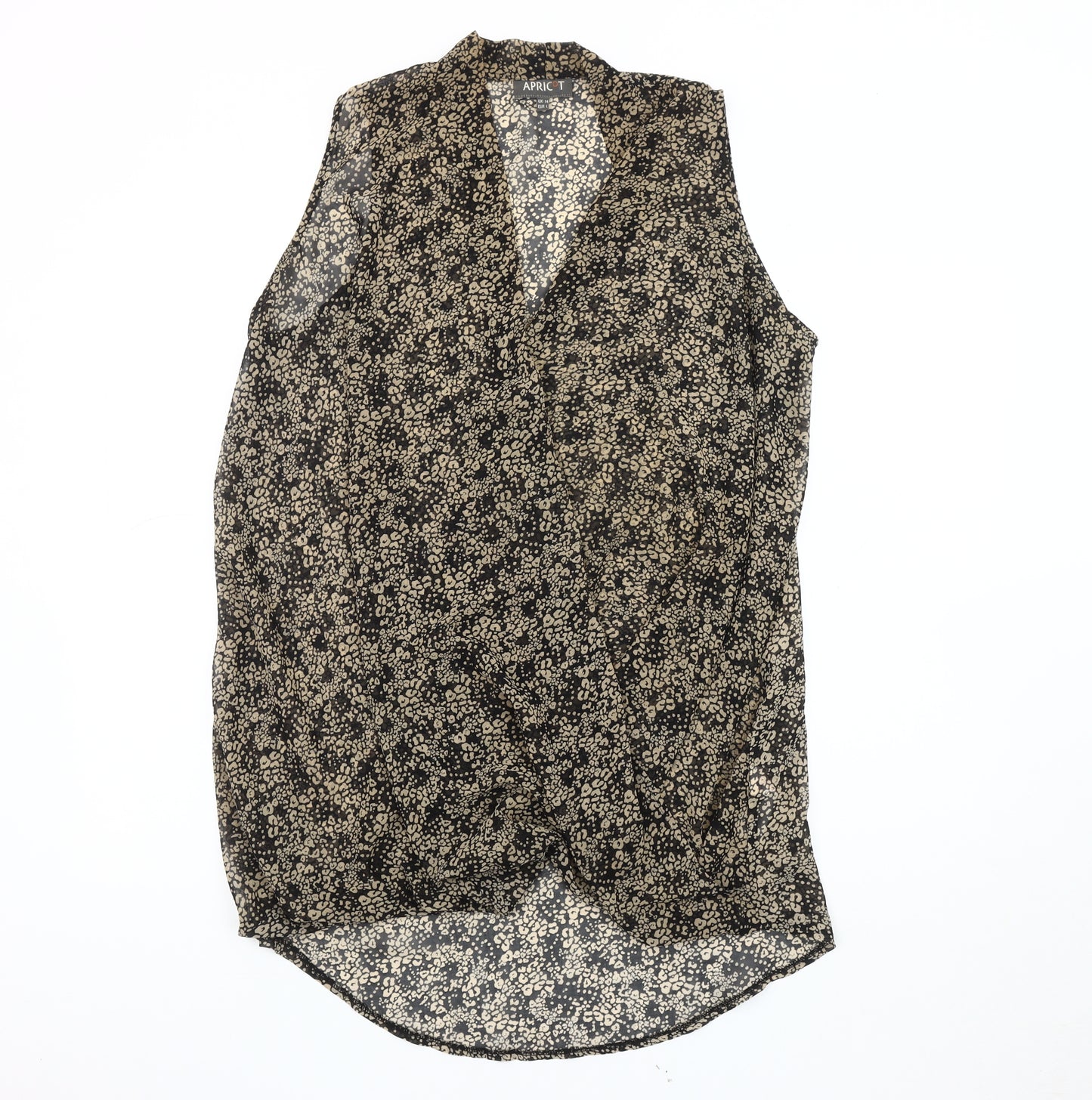 Apricot Women's Black Floral Tunic Blouse Size 14