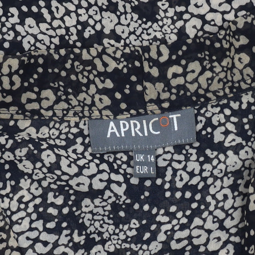 Apricot Women's Black Floral Tunic Blouse Size 14