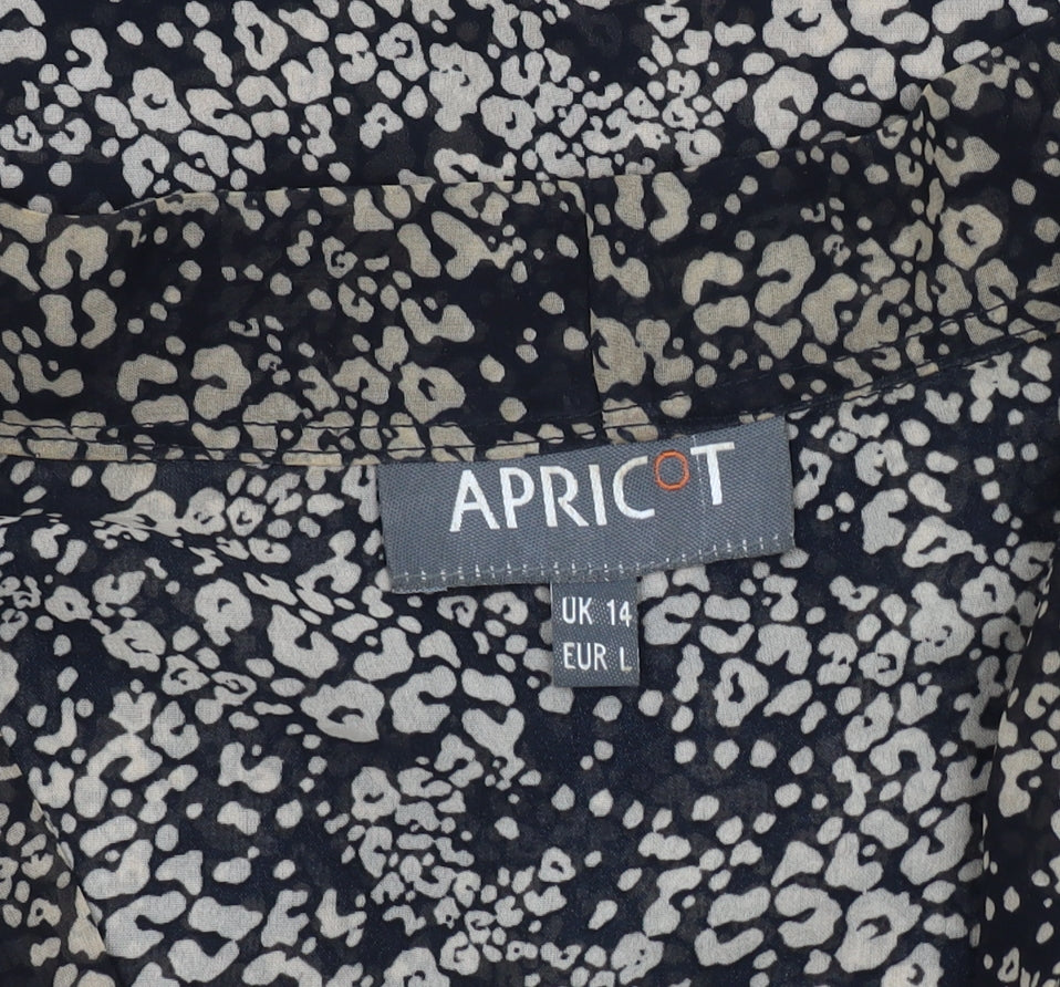 Apricot Women's Black Floral Tunic Blouse Size 14