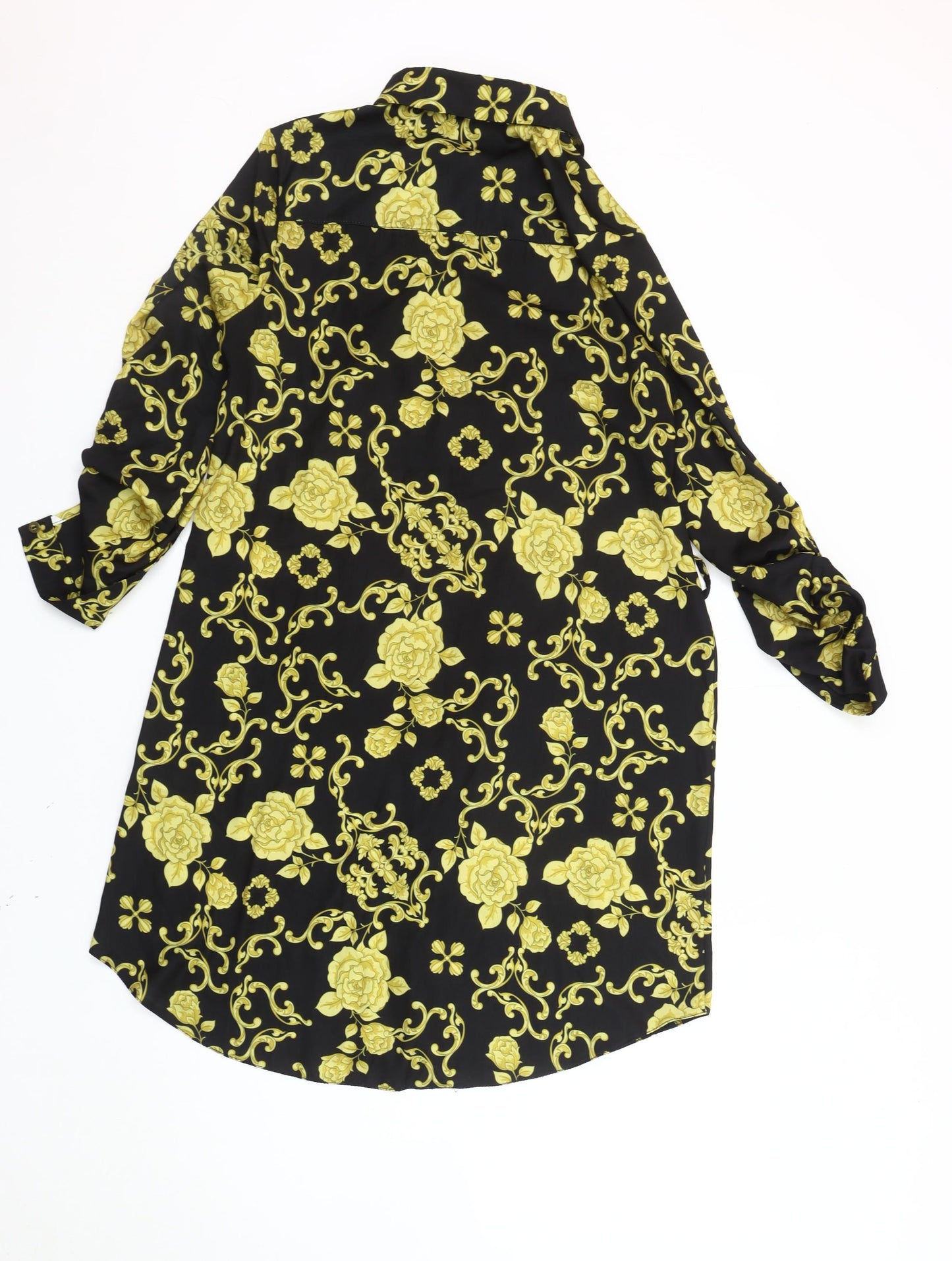 Select Women's Black Floral Shirt Dress Size 12