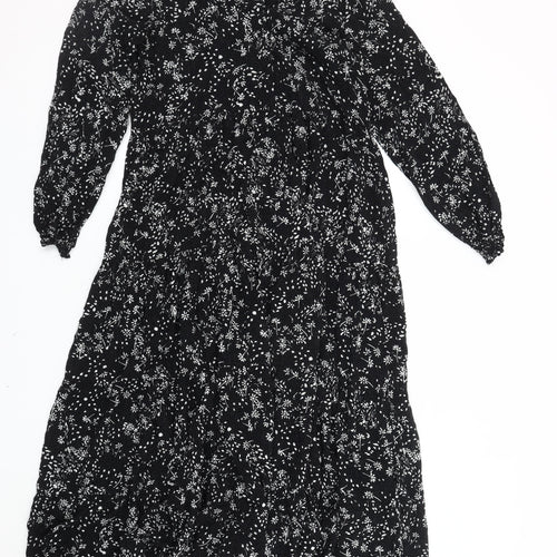 Zara Women's Black Floral Maxi Dress Size S