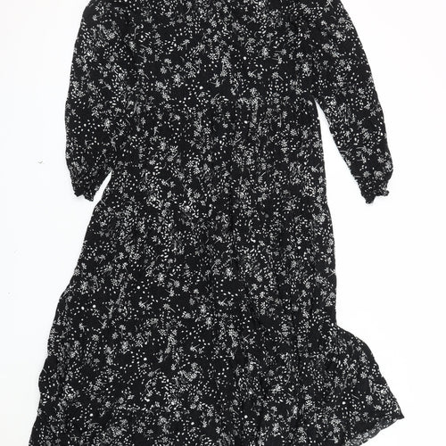 Zara Women's Black Floral Maxi Dress Size S