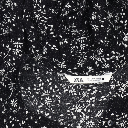 Zara Women's Black Floral Maxi Dress Size S