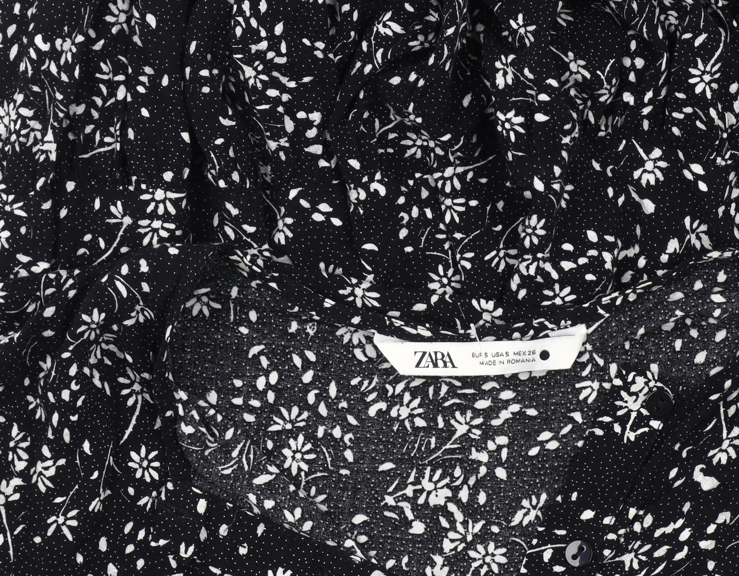 Zara Women's Black Floral Maxi Dress Size S