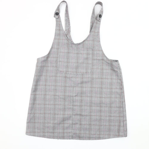 Pull & Bear Women's Check Pinafore Dress Size 14