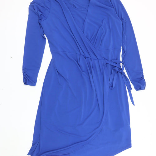 Marks and Spencer Women's Blue Wrap Dress Size 16