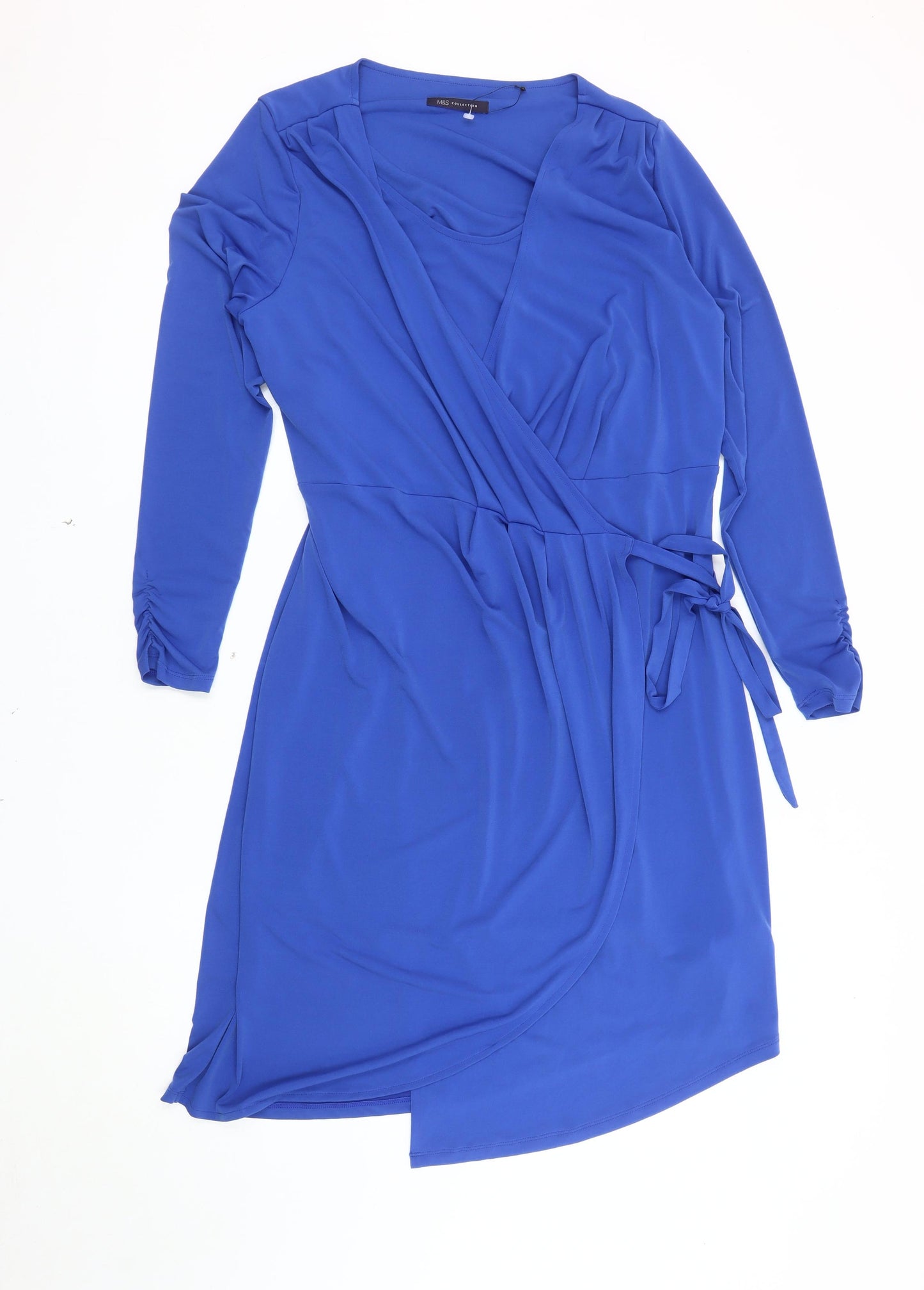 Marks and Spencer Women's Blue Wrap Dress Size 16