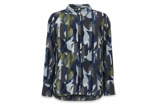 Front view of Next Women's Multicoloured Geometric Button-Up Shirt