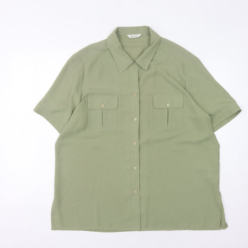 Berkertex Women's Green Button-Up Shirt Size 20