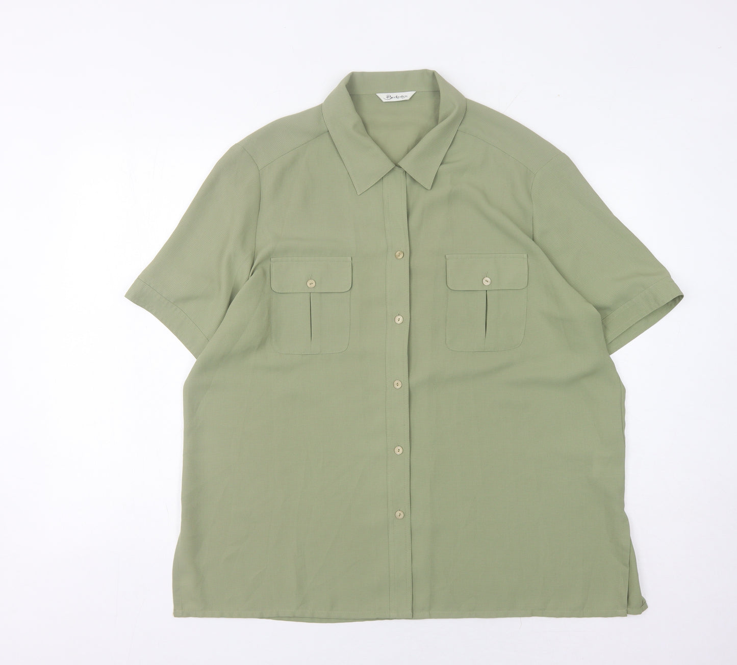 Berkertex Women's Green Button-Up Shirt Size 20