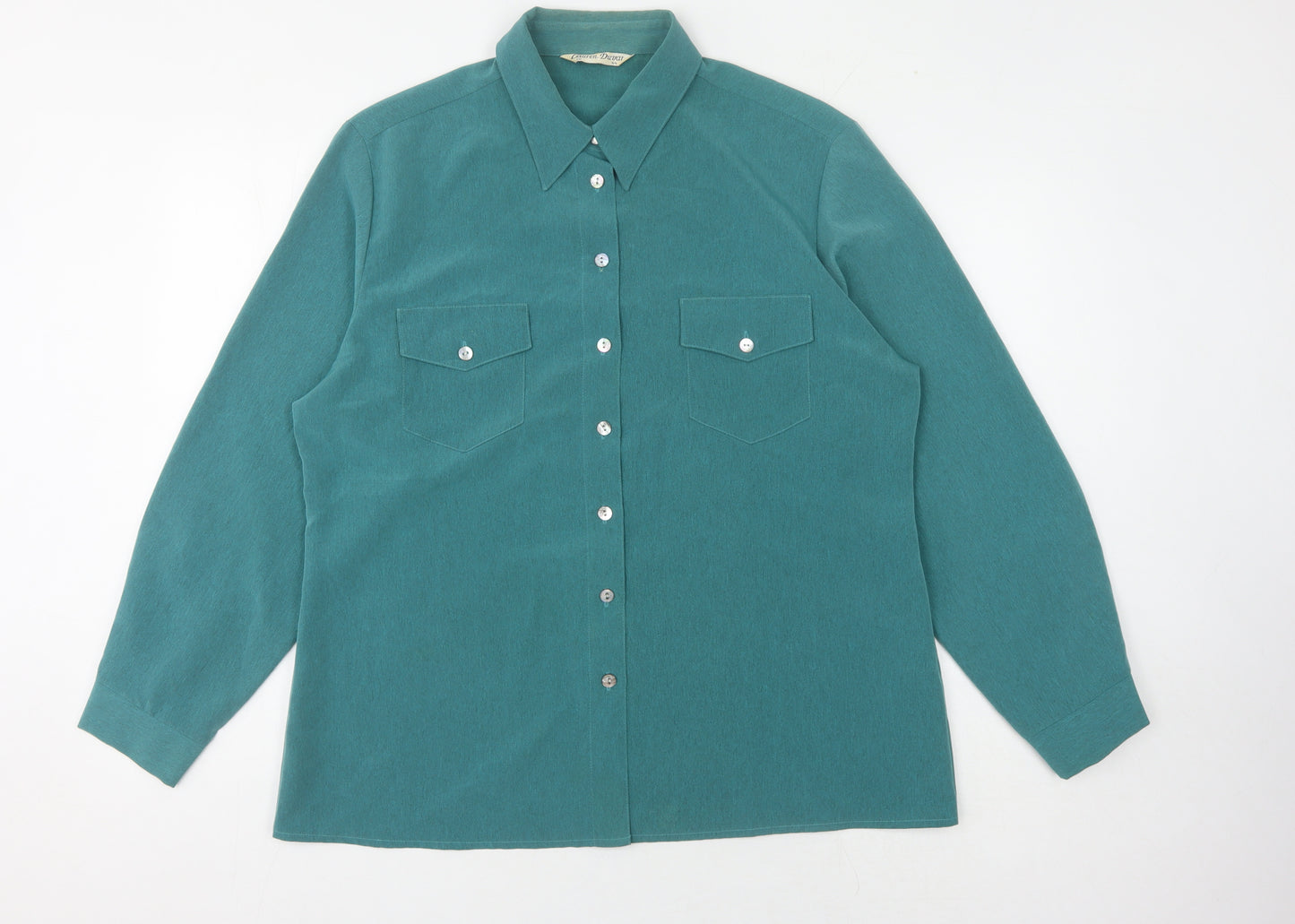 Lauren Duvar Women's Green Button-Up Shirt, Size 18