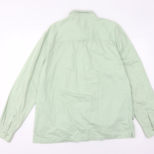 Topman Men's Green Long Sleeve Casual Button-Up Shirt
