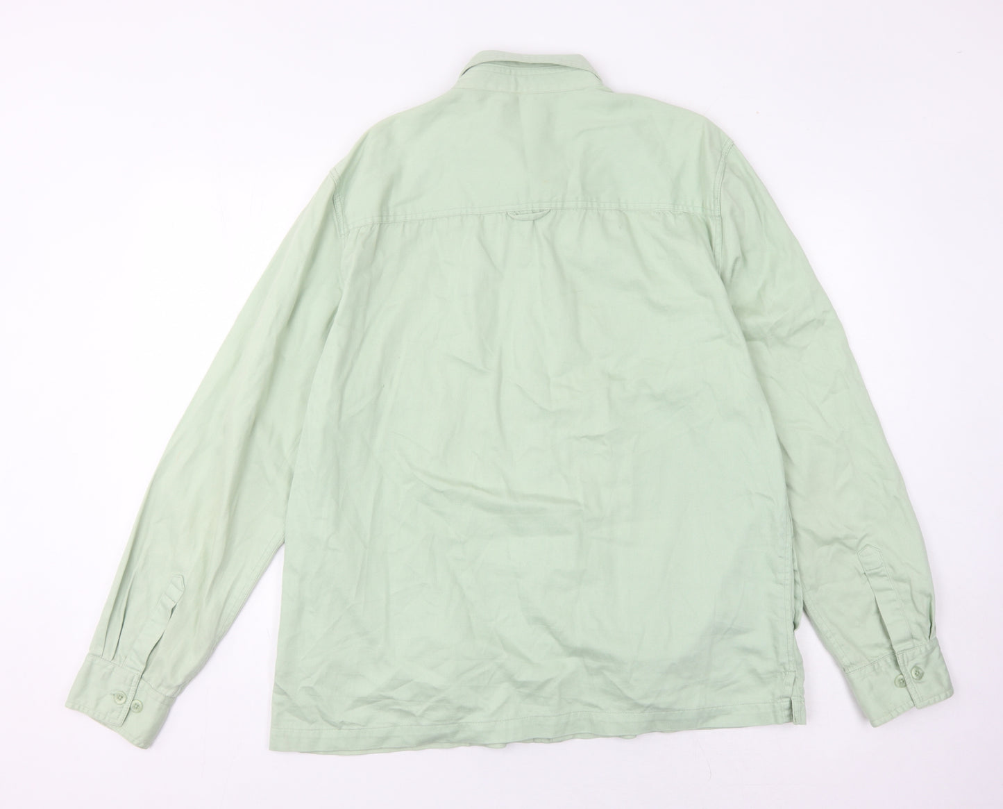 Topman Men's Green Long Sleeve Casual Button-Up Shirt
