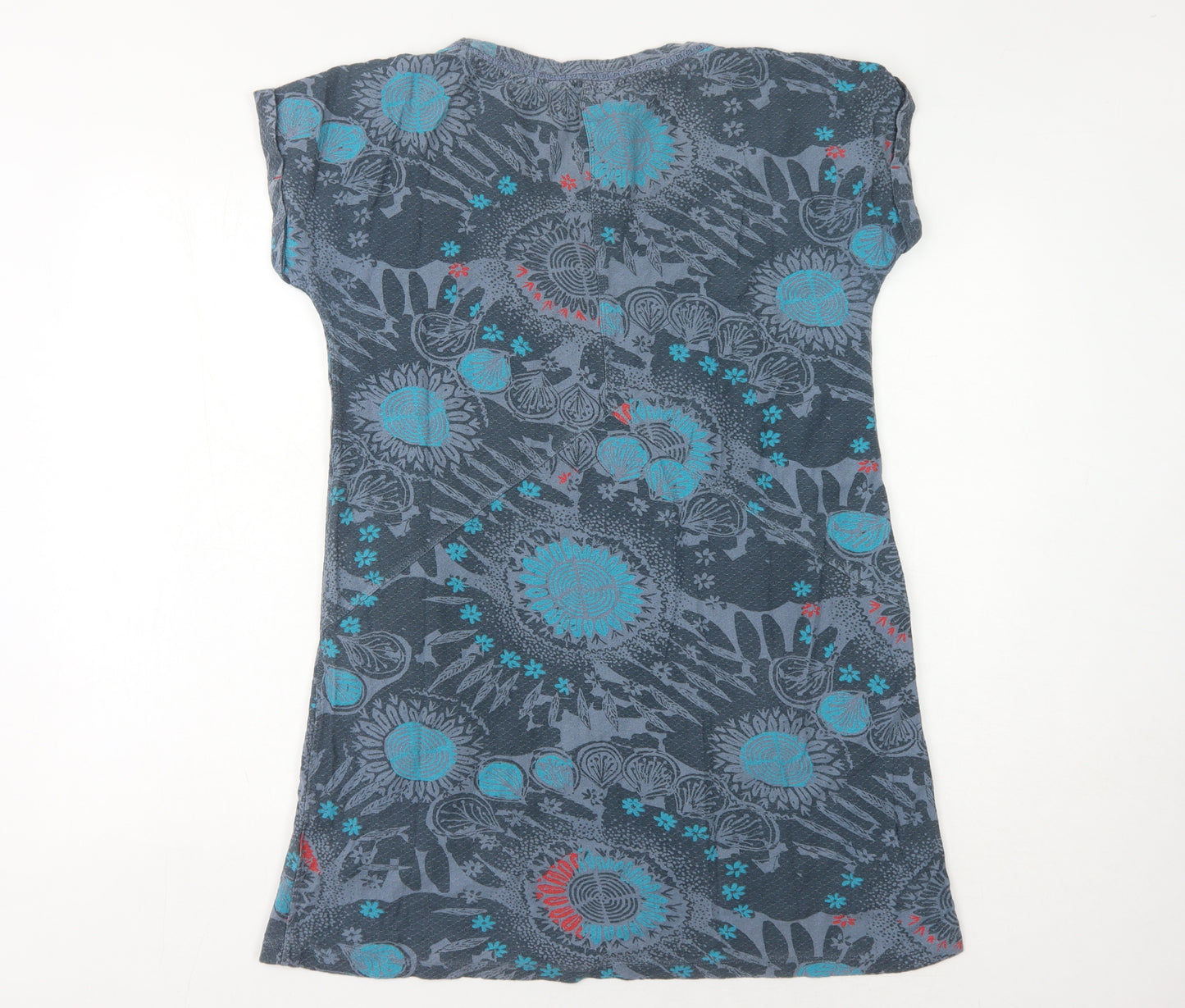 White Stuff Blue Floral Cotton Dress, Women, Size 12