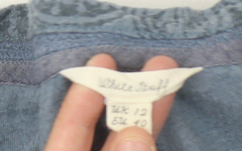 White Stuff Blue Floral Cotton Dress, Women, Size 12