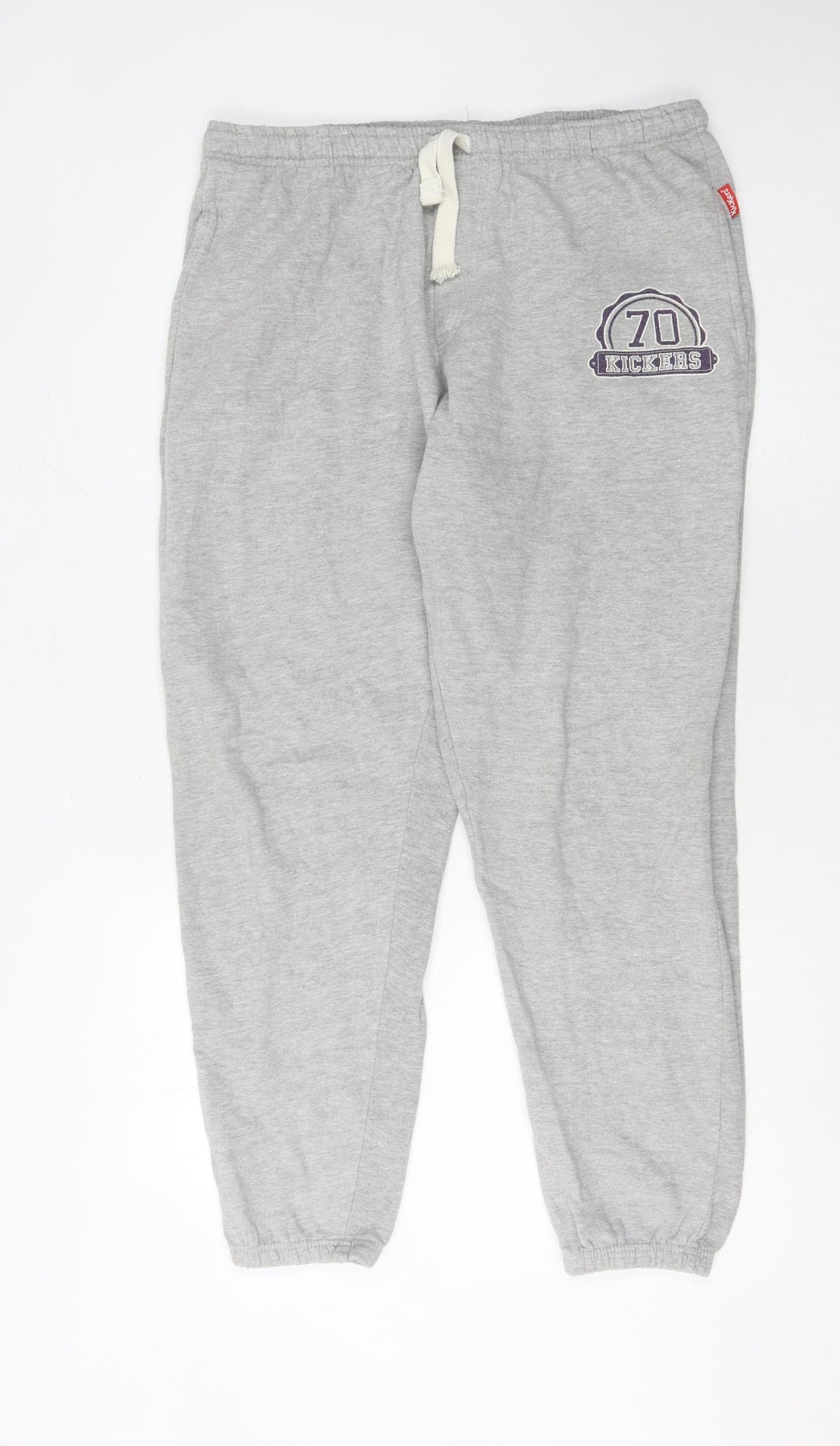 Kickers Men's Grey Sweatpants XL with Logo and Pockets