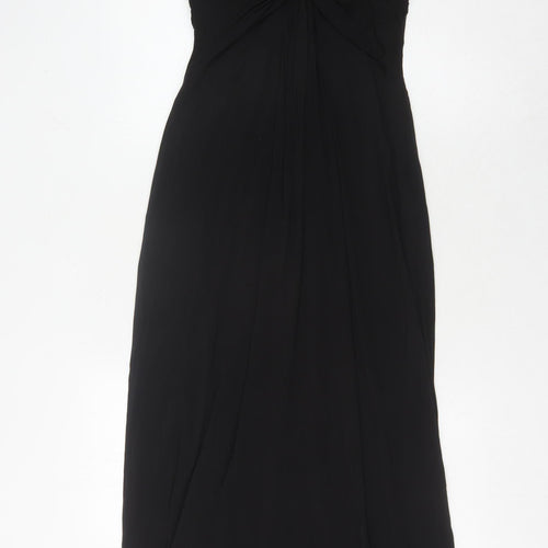 Coast Women's Black Long Dress 8 V-Neck Formal Elegance