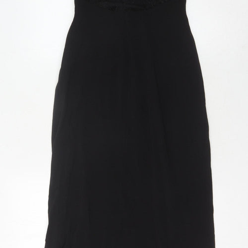 Coast Women's Black Long Dress 8 V-Neck Formal Elegance