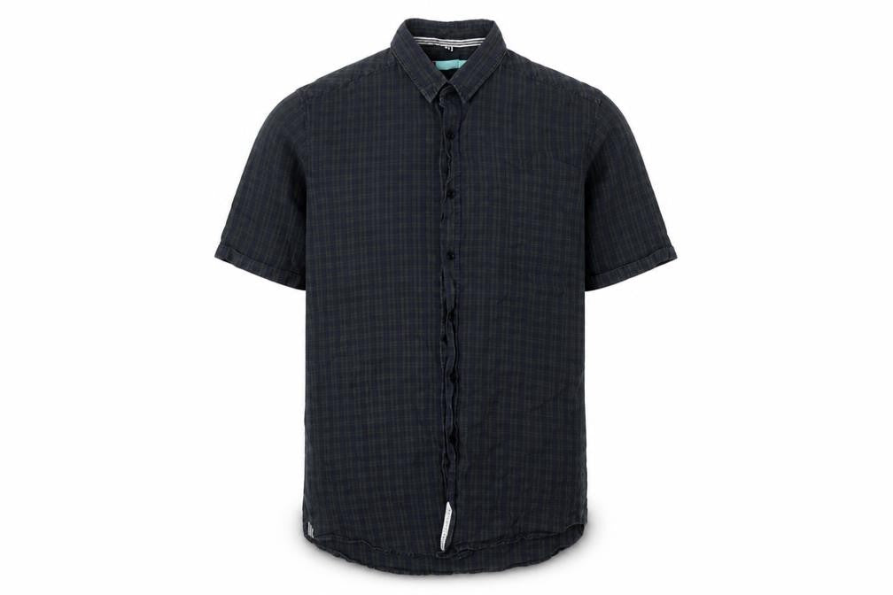 Front view of Men's Blue Check Casual Shirt, size L