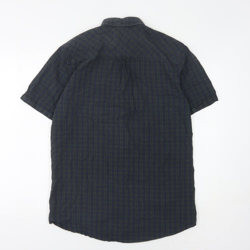 Men's Blue Check Casual Shirt, Size L
