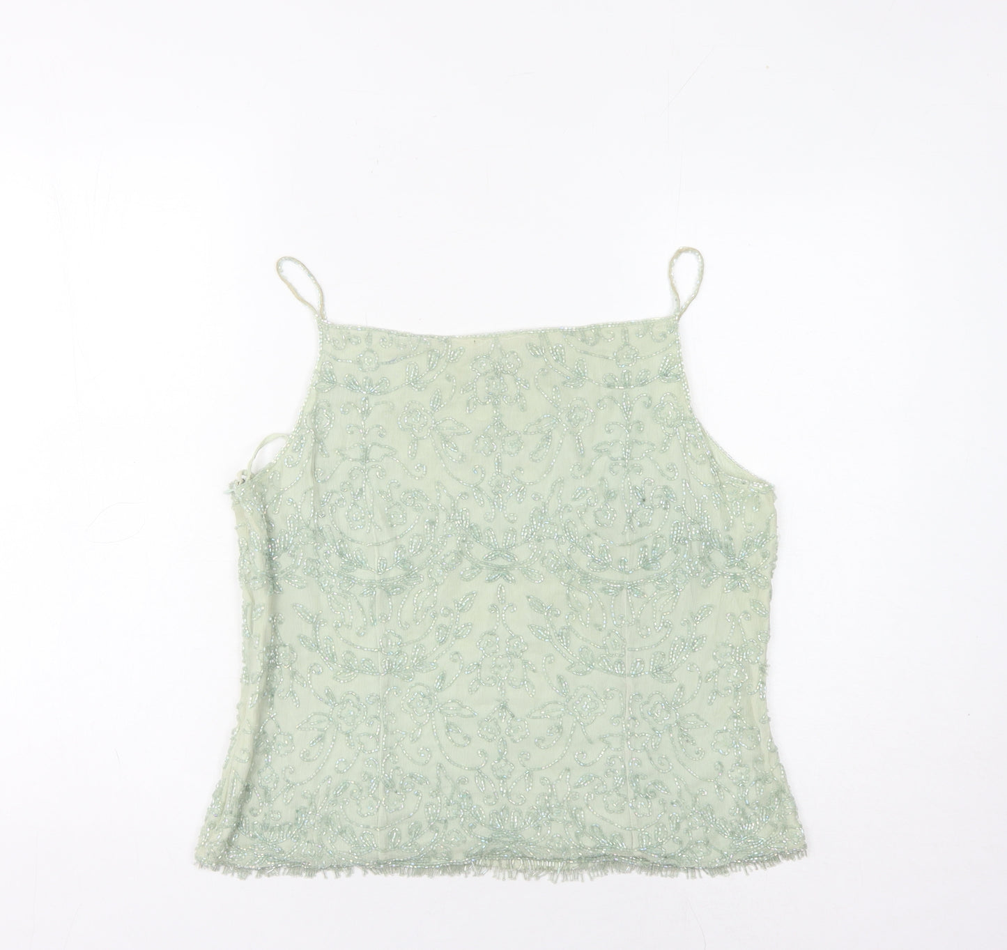 Gina Bacconi Women's Green Silk Camisole Blouse 14