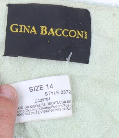 Gina Bacconi Women's Green Silk Camisole Blouse 14