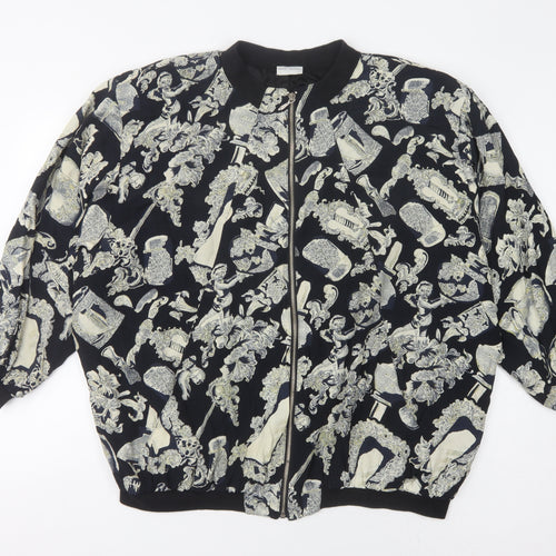 LIANA MODEN Women's Black Bomber Jacket Size 8