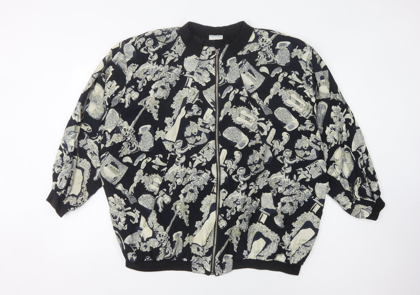 LIANA MODEN Women's Black Bomber Jacket Size 8